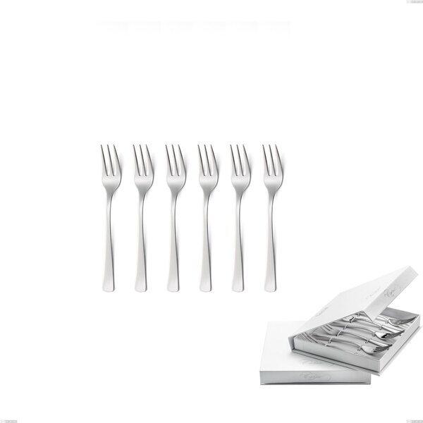 Confezione a libro 6 pezzi forchette dolce doram, Acciaio inox Aisi 304 lucido, spessore 2.5 mm