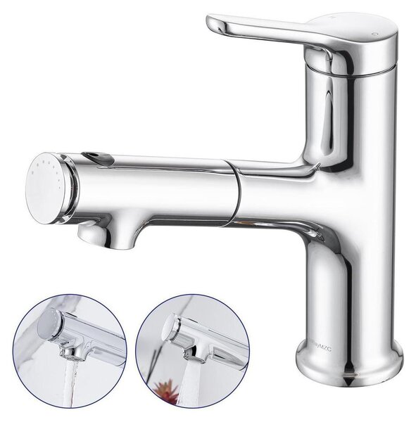 Miscelatore per lavabo estraibile, cromato, con 3 tipi di getto d'acqua