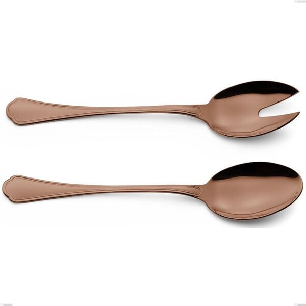 Coppia insalata Domus Chocolate, Acciaio 18/10, lunghezza 240 mm spessore 3 mm trattamento PVD Chocolate