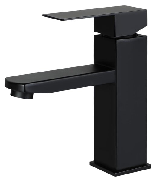 Miscelatore monocomando per lavabo, nero, acciaio inossidabile, 17,3 cm