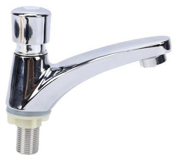 Rubinetto per lavabo, cromato, a chiusura automatica e a risparmio idrico