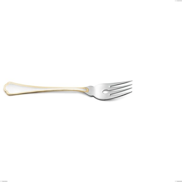 Forchetta pesce Domus Oro, acciaio 18-10, oro 24 carati lucido, spessore 3 mm, lunghezza 193 mm
