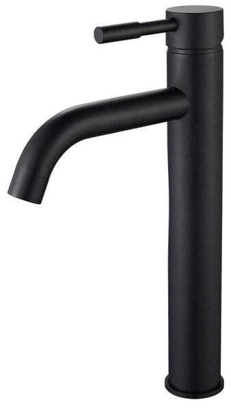 Miscelatore monocomando alto, nero, in ottone, da incasso