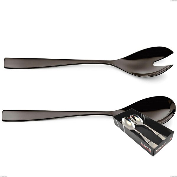Confezione vetrina 2 pezzi insalata EtoIle PVD Black, Acciaio 18/10 lucido, spessore 4 mm, PVD black