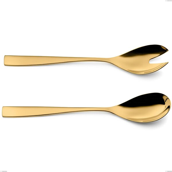 Coppia insalata Etoile PVD Gold, Acciaio 18/10 lucido, spessore 4 mm, lunghezza 260 mm, pvd oro