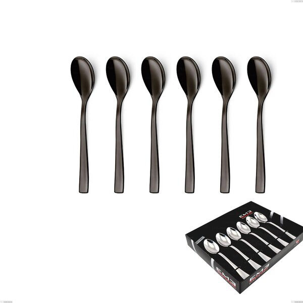 Confezione vetrina 6 pezzi caff� EtoIle PVD Black, Acciaio 18/10 lucido, spessore 4 mm, PVD black