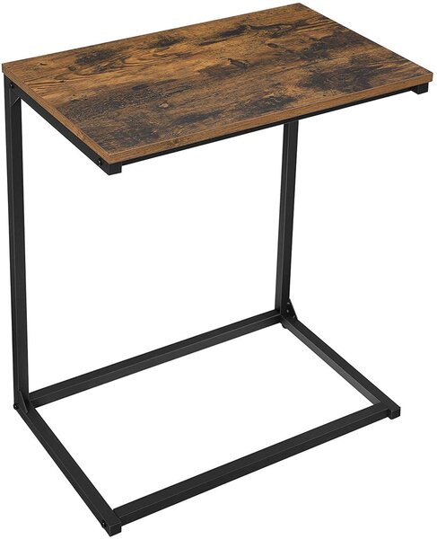 Tavolino - Leobert - Marrone Rustico/Nero - 55 X 35 X 66 Cm
