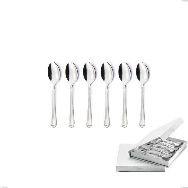 Confezione a libro 6 pezzi cucchiaini caff� Euro, 18/10 (AISI304), spessore 2,00 mm
