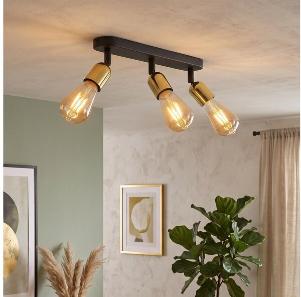 Faretto LED TOP 3xE27/15W/230V nero/oro