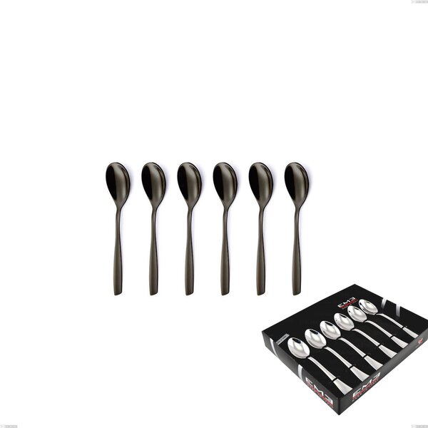 Confezione vetrina 6 pezzi caff� Eleven PVD Black, Acciaio inox 18.10, spessore 2,5 mm