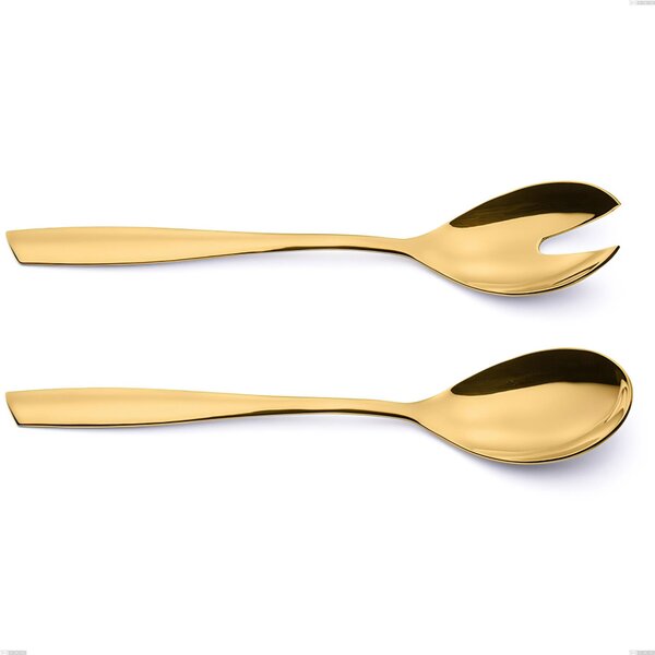 Coppia insalata Eleven PVD Gold, Acciaio 18/10 lucido, spessore 2.5 mm, PVD oro