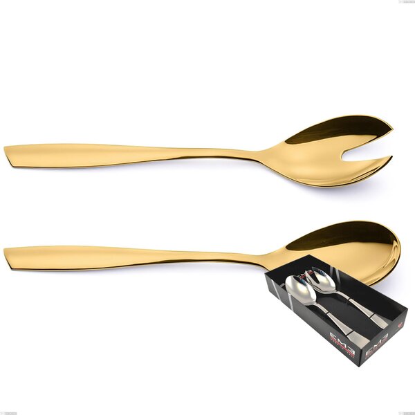 Confezione vetrina 2 pezzi insalata Eleven PVD Gold, Acciaio 18/10 lucido, spessore 2.5 mm, PVD oro