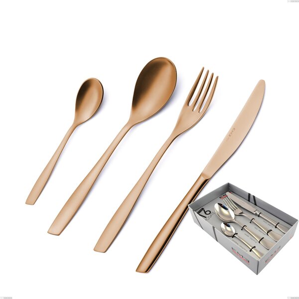 Confezione vetrina 16 pezzi Eleven rose brunita lucida , Acciaio inox 18/10 (AISI 304), spessore 2,5 mm