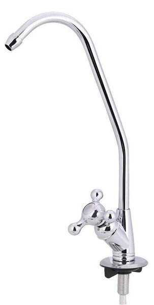 Rubinetto per cucina con sistema di osmosi inversa, attacco da 6,35 mm, realizzato in lega di zinco, girevole a 360°, colore argento