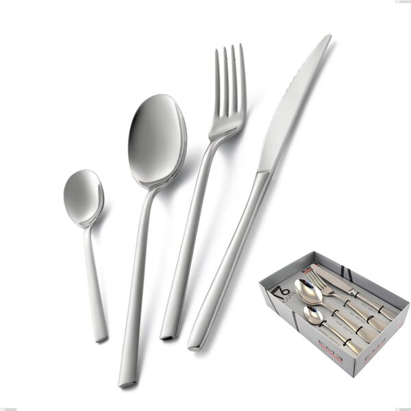 Confezione vetrina 16 pezzi fashion, acciaio 18/10 aisi 304 inox lucido, spessore 3 mm mm