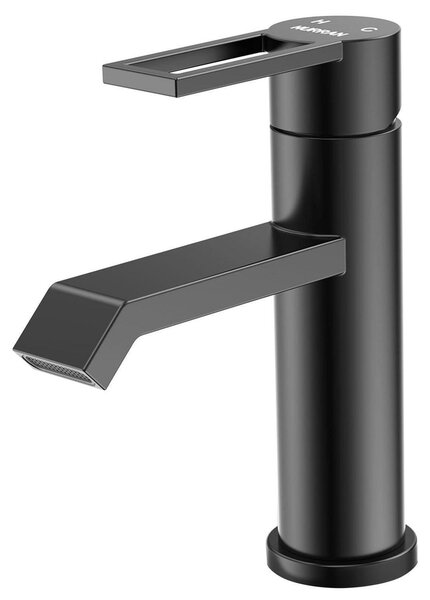 Miscelatore per lavabo monocomando, nero opaco, acciaio inossidabile, 178 mm