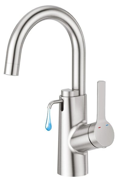 Rubinetto monocomando girevole a 360° con dispenser per sapone, in acciaio inossidabile, per cucina/bagno