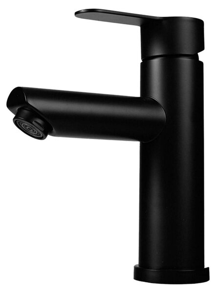 Miscelatore monocomando in acciaio inossidabile nero, dimensioni 15x18 cm, attacchi G3/8 e G1/2
