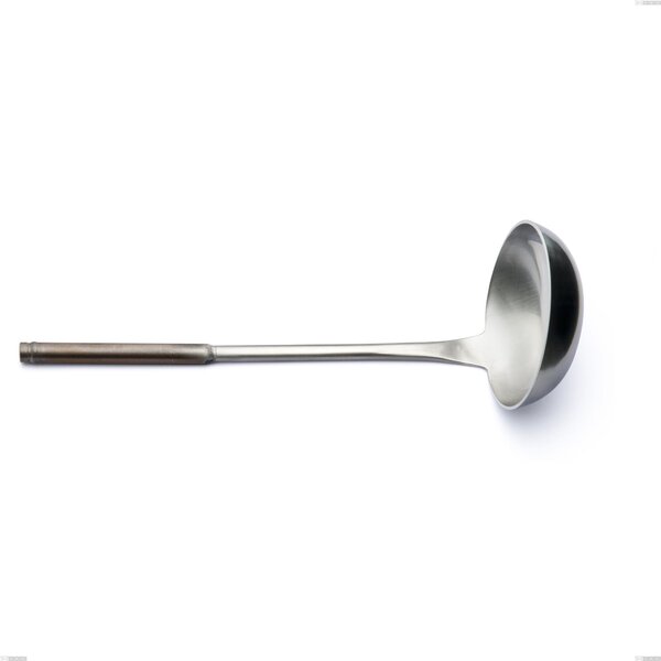 Mestolo Fuoco, Acciaio inox 18.10 (AISI304),lunghezza 280 mm, manico in tubolare d'acciaio sabbiato e brunito