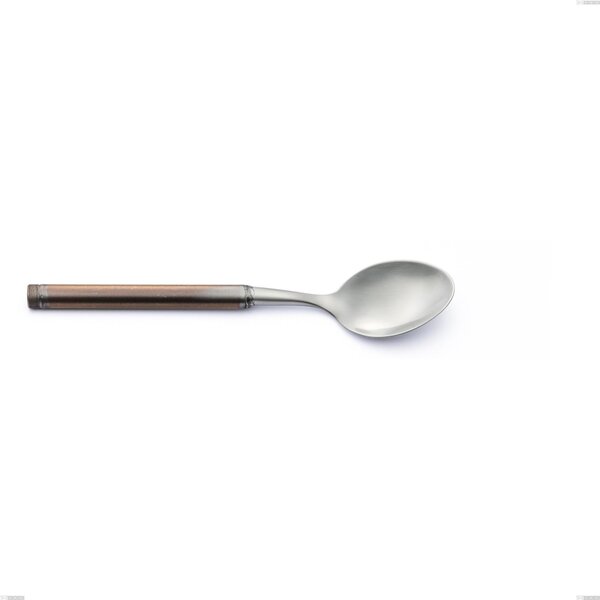 Cucchiaio tavola Fuoco, Acciaio inox 18.10 (AISI304),lunghezza 208 mm, manico in tubolare d'acciaio sabbiato e brunito