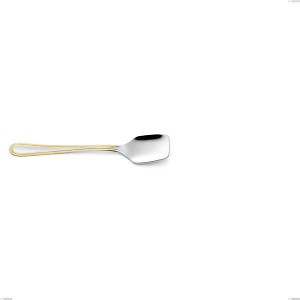 Cucchiaio gelato Galles oro, acciaio 18-10, oro 24 carati lucido, spessore 2 mm, lunghezza 134 mm
