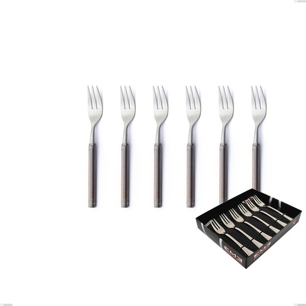 Confezione vetrina 6 pezzi forchettine dolce Fuoco, Acciaio inox 18.10 (AISI304)