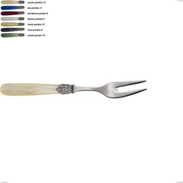 Forchetta carne georgian, Acciaio 18/10 AISI 304 Lucido manicatura acrilico perlato, lunghezza 209 mm