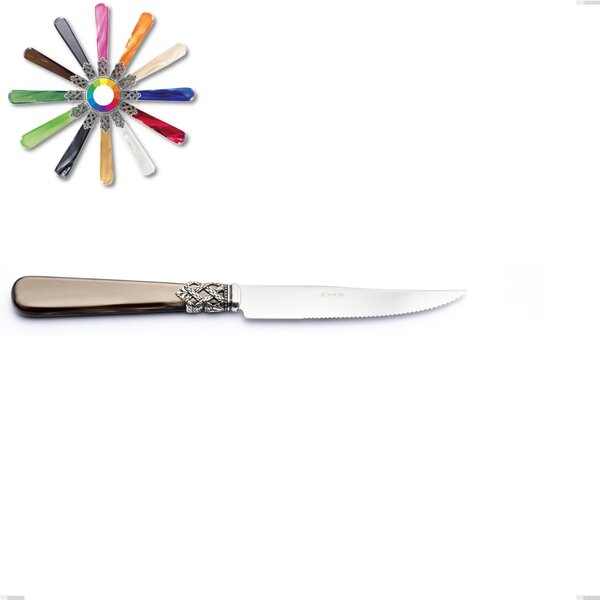 Coltello bistecca Ginevra, (acciaio 18.10 aisi304), manico in nylon, Lunghezza 221 mm