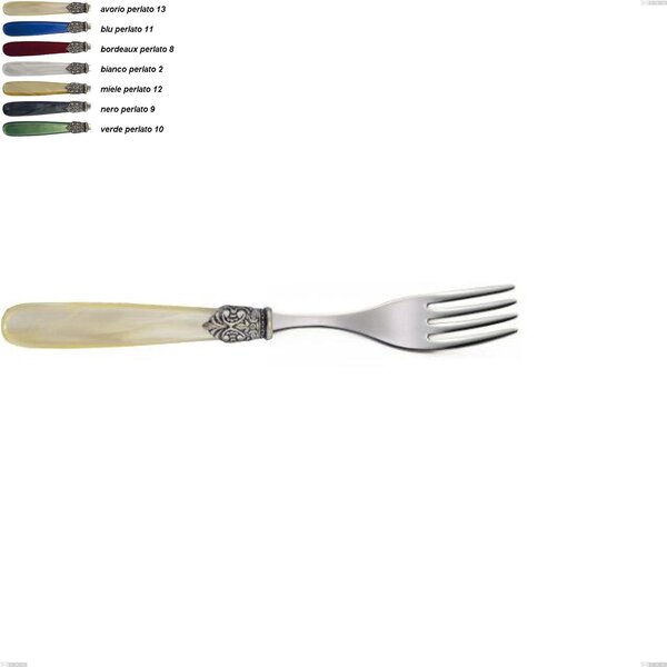 Forchetta frutta georgian, Acciaio 18/10 AISI 304 Lucido manicatura acrilico perlato, lunghezza 189 mm