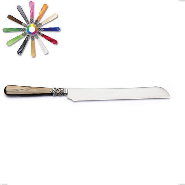 Coltello panettone Ginevra, (acciaio 18.10 aisi304), manico in nylon, Lunghezza 292 mm
