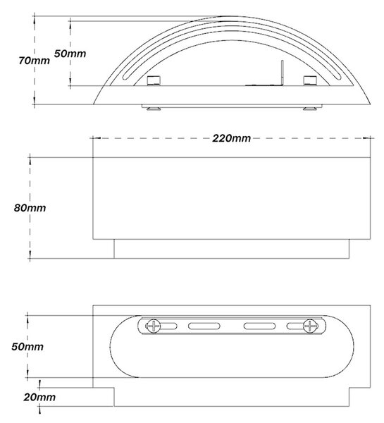 Applique da Parete G9 Semicircolare in Gesso Pitturabile
