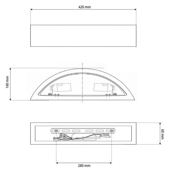 Applique da Parete Curva 2xE14 in Gesso Pitturabile