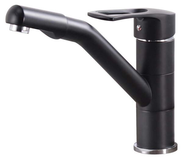 Miscelatore monocomando per lavello da cucina, girevole a 360°, colore nero