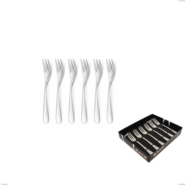 Confezione vetrina 6 pezzi forchettine dolce Hotel, Acciaio inox 18.10 (AISI304), spessore 2.5 mm