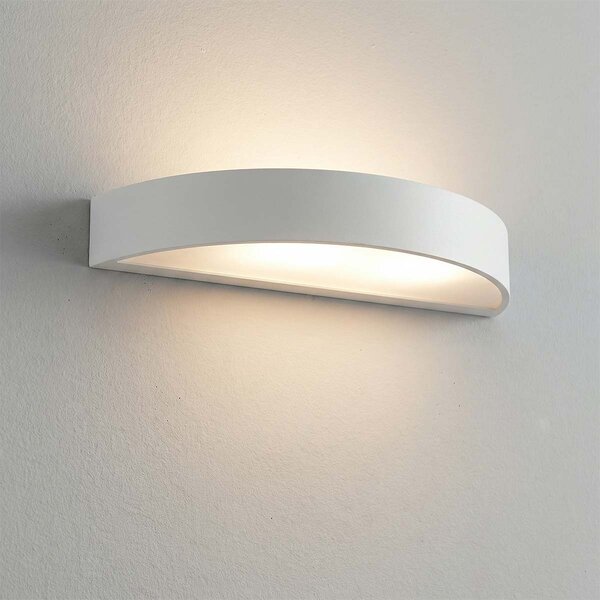 Applique da Parete Curva 2xE14 in Gesso Pitturabile