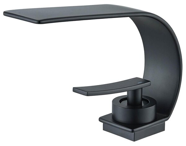 Rubinetto da bagno in acciaio inossidabile, miscelatore monocomando, colore nero, a risparmio idrico