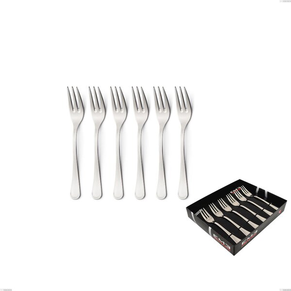 Confezione vetrina 6 pezzi forchettine dolce Impero, ACCIAIO INOX 18.10(AISI304), spessore 2.5 MM