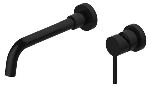 Rubinetto per lavabo in ottone, finitura nero opaco, bocca girevole a 360°, attacco filettato 1/2"