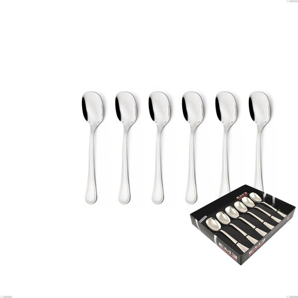 Confezione vetrina 6 pezzi gelato Impero Argento 8 micron, Acciaio inox Aisi 304 Finitura Argentata, spessore argento 8 micron, spessore posata 3 mm