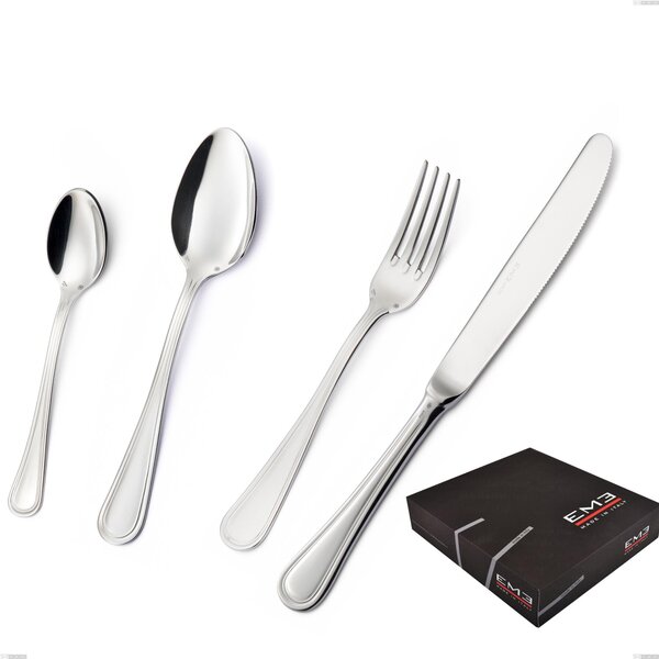 Confezione regalo 49 pezzi Impero Argento 8 micron, Acciaio inox Aisi 304 Finitura Argentata, spessore argento 8 micron, spessore posata 3 mm