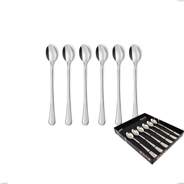 Confezione vetrina 6 pezzi cucchiaini bibita Impero Argento 8 micron, Acciaio inox Aisi 304 Finitura Argentata, spessore argento 8 micron, spessore posata 3 mm