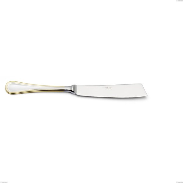 Coltello torta Impero oro, acciaio 18-10, oro 24 carati lucido, spessore 2.5 mm, lunghezza 232 mm