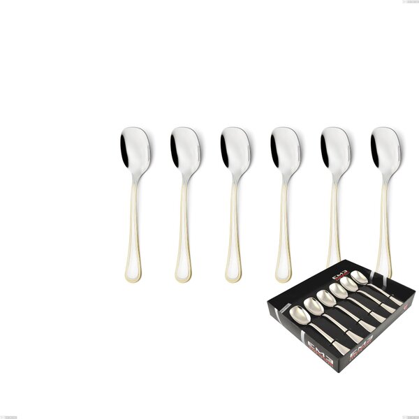 Confezione vetrina 6 pezzi gelato Impero oro, acciaio 18-10, oro 24 carati lucido, spessore 2.5 mm