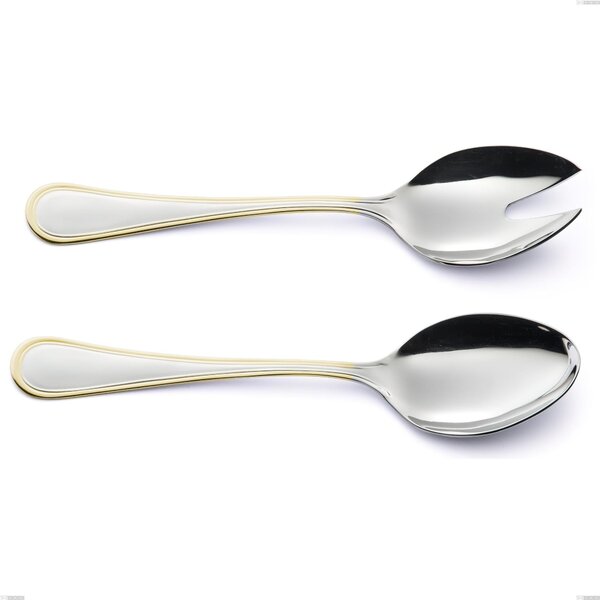 Coppia insalata Impero oro, acciaio 18-10, oro 24 carati lucido, spessore 2.5 mm, lunghezza 233 mm