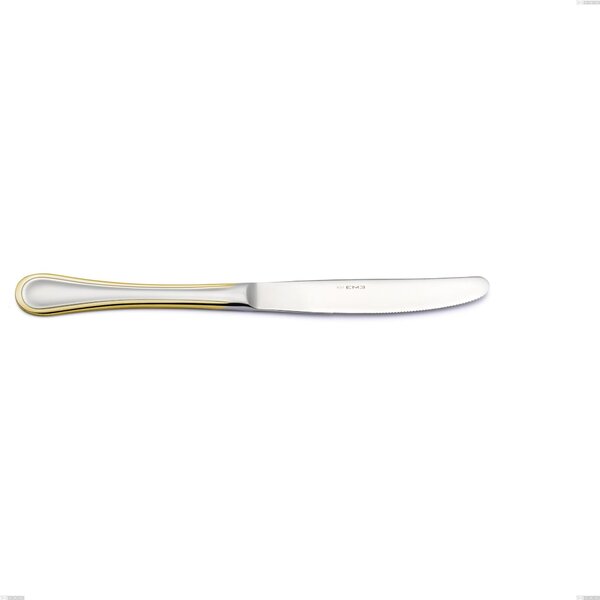 Coltello tavola economico Impero oro, acciaio 18-10, oro 24 carati lucido, spessore 2.5 mm, lunghezza 235 mm