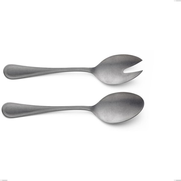 Coppia insalata Impero Retro, Acciaio inox (Aisi 304) vintage, lunghezza 233 mm