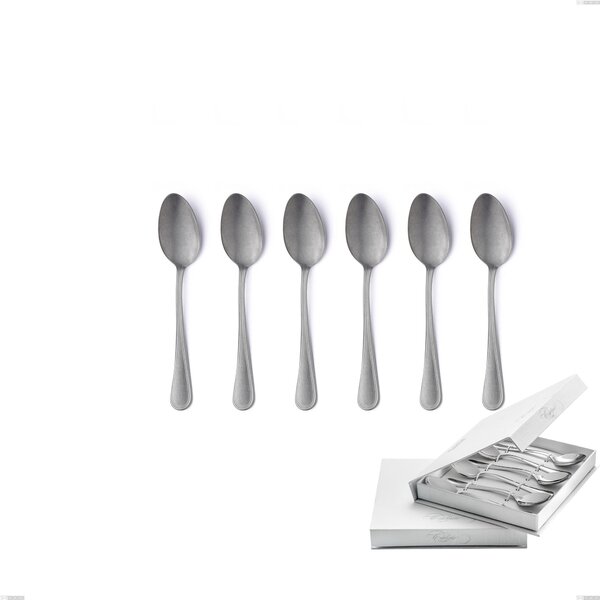Confezione a libro 6 pezzi cucchiaini caff� Impero Retro, Acciaio inox (Aisi 304) vintage