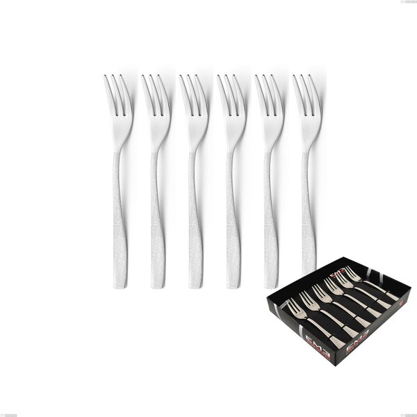 Confezione vetrina 6 pezzi forchettine dolce Infinity la Divina, Acciaio 18/10 Inox Lucido con incisione al laser, spessore 2,5 mm mm