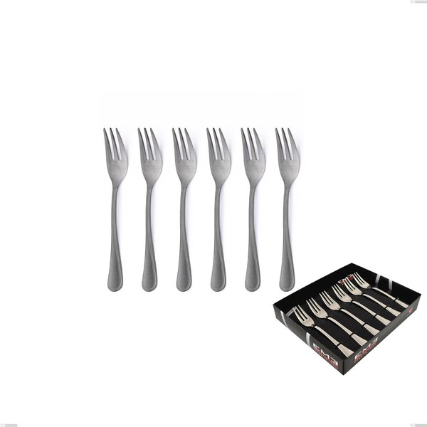 Confezione vetrina 6 pezzi forchettine dolce Impero Retro, Acciaio inox (Aisi 304) vintage