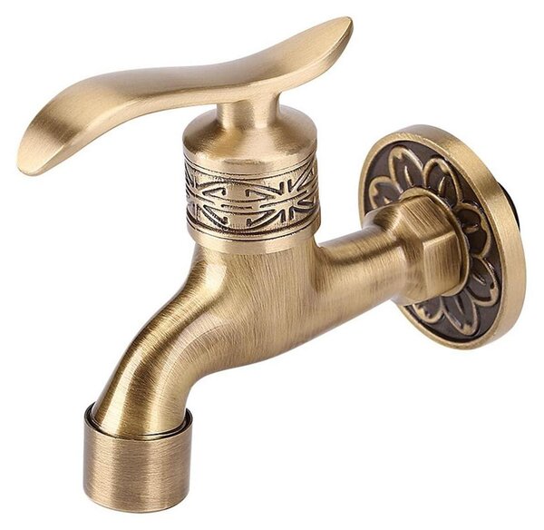 Miscelatore per lavabo da montare a parete, in ottone, per acqua fredda, con maniglia a leva e design retrò